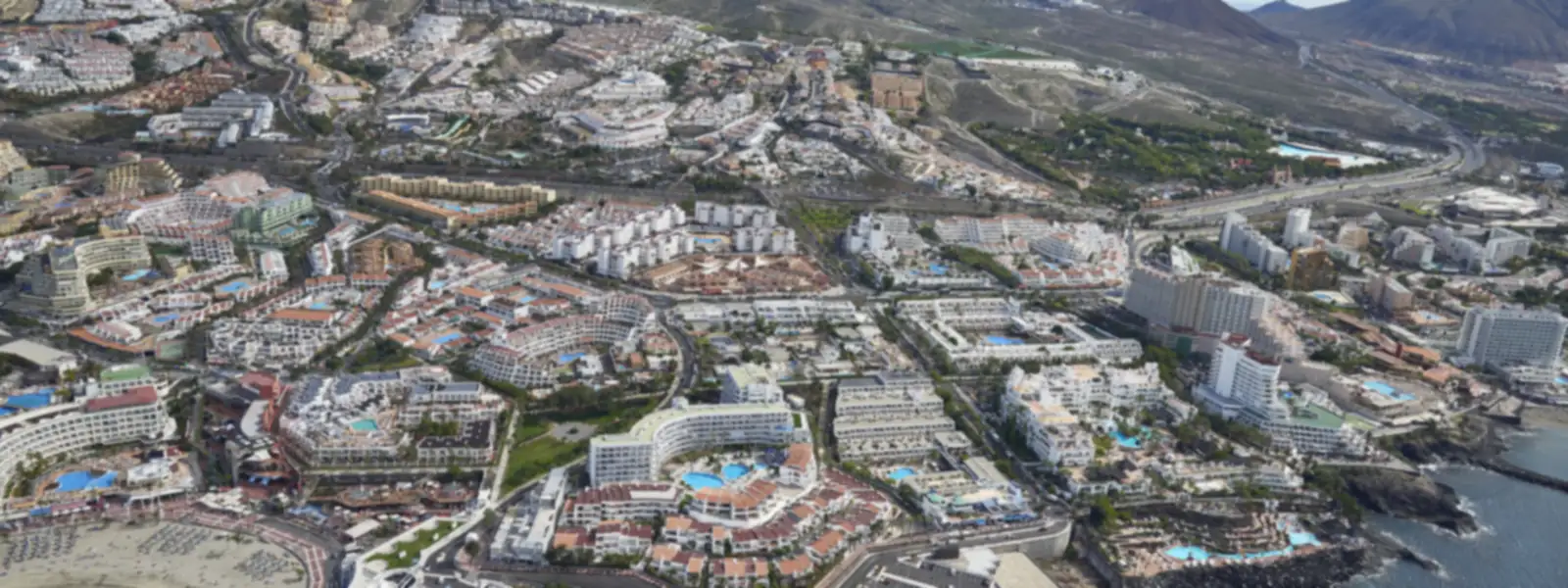 Aerial view of Costa Adeje and its marina